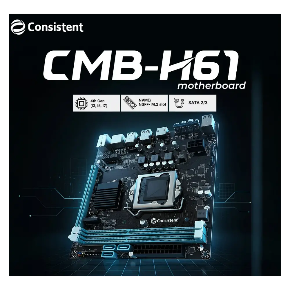 Consistent DDR3 Motherboard CMB H61 with NVME Slot