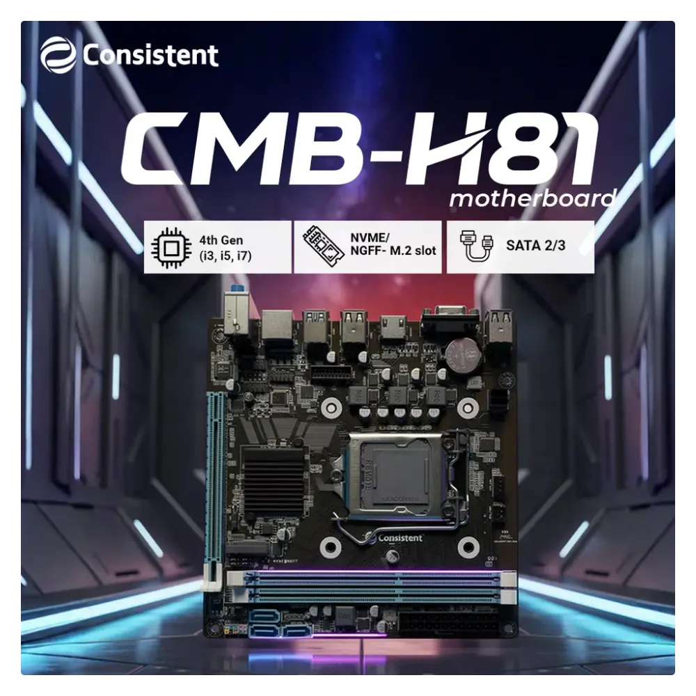 Consistent H81 DDR3 Motherboard for Intel 4th & 5th Gen Processors